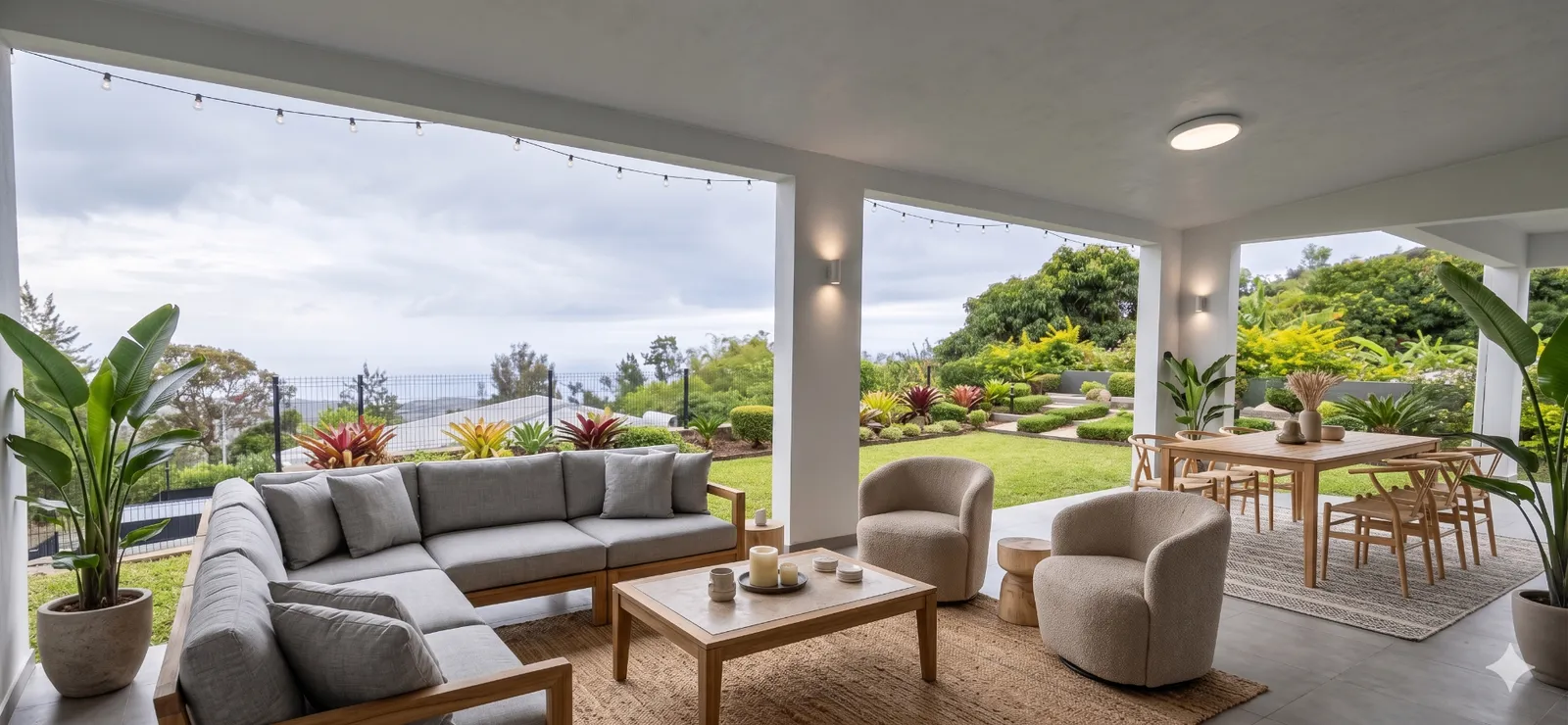 Varangue avec vue mer — Villa des hauts après