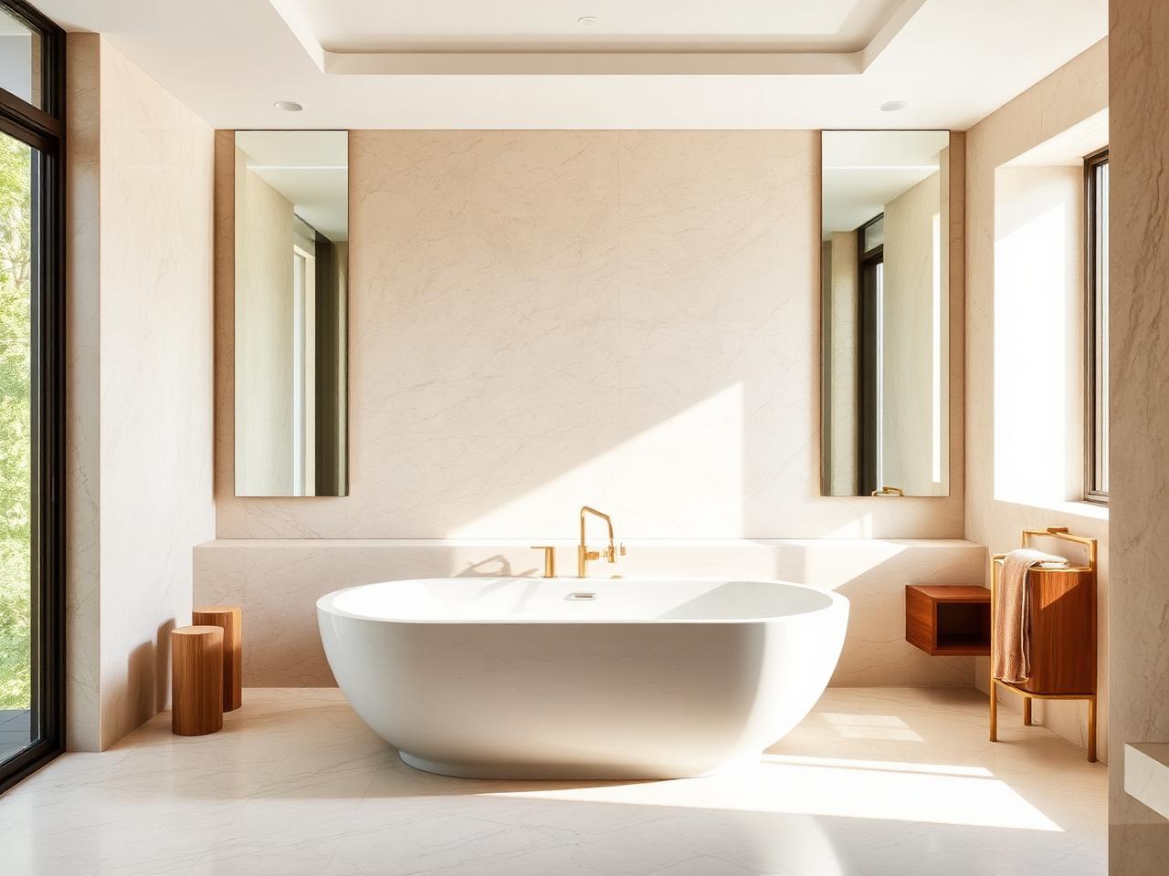 Salle de bains travertin